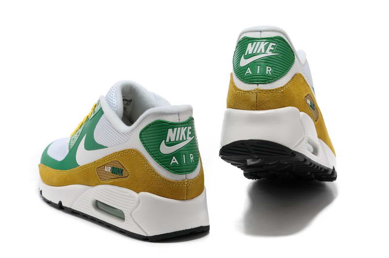 Air Max 90 Hyperfuse fourrure Chaussures Hommes Blanc Vert Jaune (2)